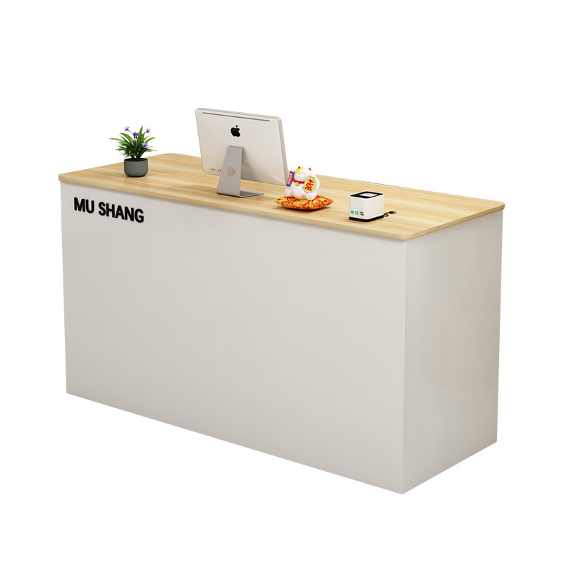 服装店小型中岛前台收银台圆角吧台接待台中古风超市商用柜台桌