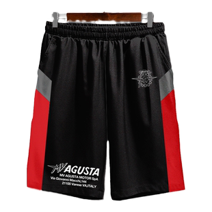 奥古斯塔MV Augusta摩托车骑行赛车服速干短裤子男士五分裤中裤夏