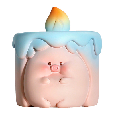 猪猪女孩盲盒摆件生日蛋糕装饰