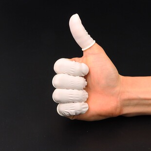 一次性白色工业电子乳胶手指套 防滑手指套一次性车间乳胶手指套