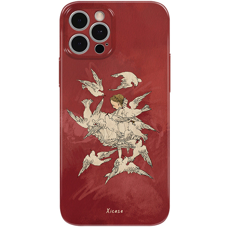 飞舞~红色艺术iPhone16苹果14promax菲林手机壳小米15nova13华为mate60复古可爱p70适用opp