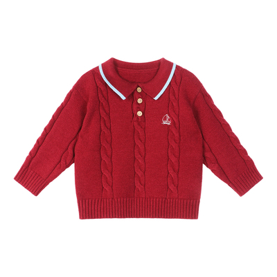 小O爸男婴童【红蓝CP】是我正在找的Polo领的毛衣没错了超超超软