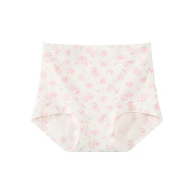 秋鹿50支新疆长绒棉内裤女超高腰提臀收腹印花舒适柔软无痕三角裤