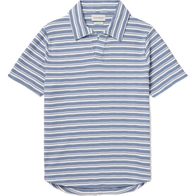 Oliver Spencer 夏季男松弛条纹针织Polo衫