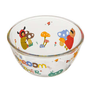 卡通高硼硅玻璃打蛋盆家用水果沙拉碗加厚可微波炉加热早餐酸奶碗