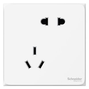 施耐德开关插座面板多孔皓呈雅致黑斜五孔带开关二三插座墙上固定