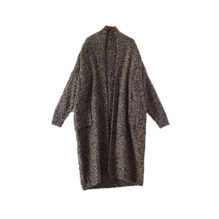 秋冬季新款宽松大码慵懒中长款马海毛复古简约针织羊毛衣开衫外套