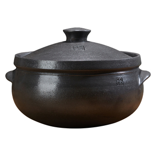 四川雅安荥经黑砂锅炖锅家用燃气煤气灶专用土砂锅煲汤老式锅汤锅