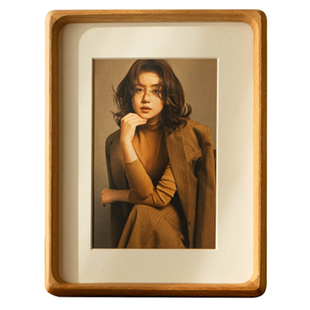 黑胡桃实木相框摆台高级感写真6寸8寸打印定制洗照片做成相框空框