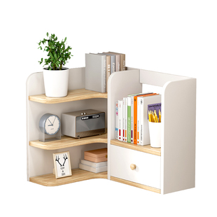桌面置物架书架办公室书桌收纳柜书柜储物柜子桌上转角小书架实木