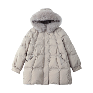 中老年妈妈新款羽绒服中年女装加厚保暖防寒服时尚中长款90绒外套