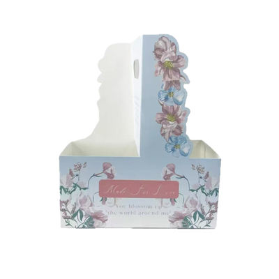 2026情人节新款风传花信鲜花花束包装盒礼物品手提蛋糕盒花艺材料