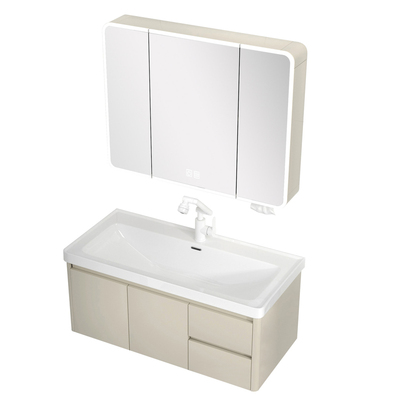 海洋盆17cm大深盆浴室柜组合蜂窝铝卫生间陶瓷一体盆洗脸盆奶油风