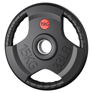 铸铁杠铃片三孔哑铃片金属包铁手抓包铁奥杆小孔大孔健身家用防滑