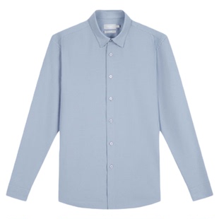 ZIOZIA九牧王旗下男装秋季商务休闲莫代尔长袖衬衫通勤男士衬衣