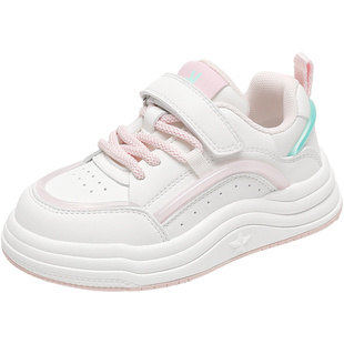 安奈儿女童鞋子白色运动鞋2026新款秋冬款加绒二棉板鞋儿童小白鞋