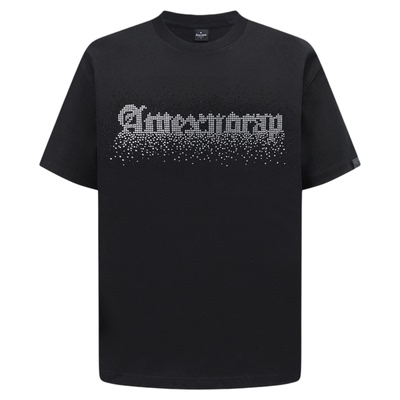 Amexnocap闪电牛烫钻短袖T恤时尚休闲轻奢高级男女同款夏季