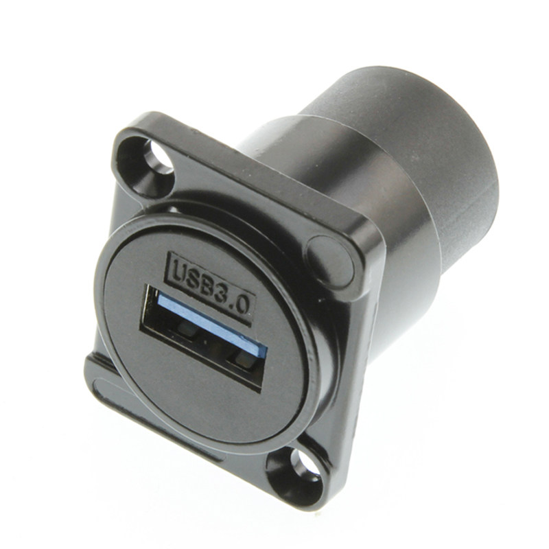 DTZ-USB-3.0双通A口母对母D型数据插座机柜卡农面板装T013P-2B #