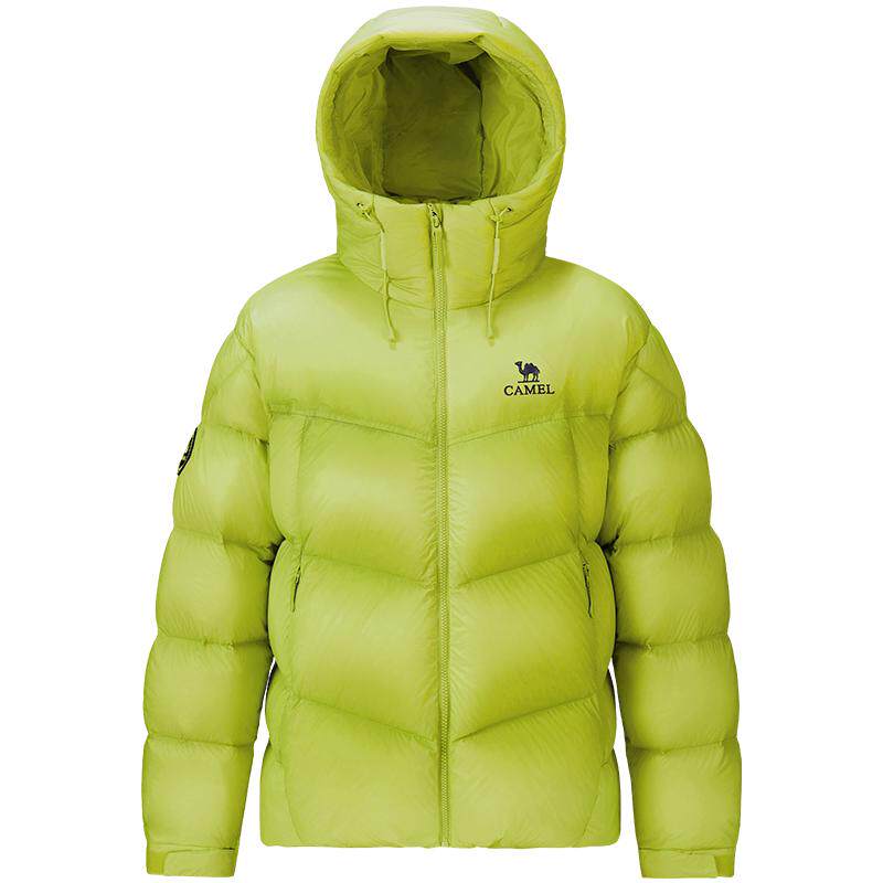 骆驼火山PRO鹅绒服女装2025冬季户外加厚连帽面包羽绒服外套