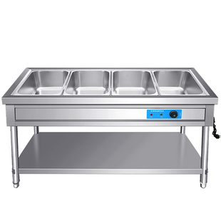 快餐保温台商用电加热保温汤池食堂保温打菜热菜售饭台快餐保温车