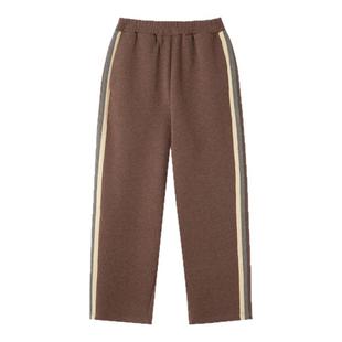 布景休闲裤女秋冬新品简约侧边撞色条纹设计感松紧腰弹力裤子3038