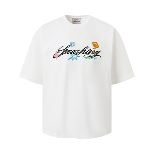 【官方正品】SMASHING 度假风贴绒绣短袖T恤 男女同款