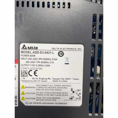 ASD-E3-0421-L，台达伺服驱动器E3 400W功率