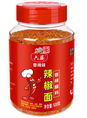 六婆辣椒面500g瓶装香辣干碟蘸料