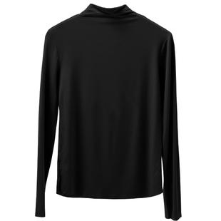 咖色半高领打底衫女2025新款秋冬内搭磨毛加绒高级感修身针织上衣