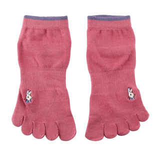 内田秋冬中筒棉女生五指袜棉质吸汗加厚女式脚趾袜可爱分趾袜子