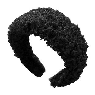 新款冬季宽边羊羔毛发箍女高级感洋气时尚发卡日常高颅顶洗脸头箍