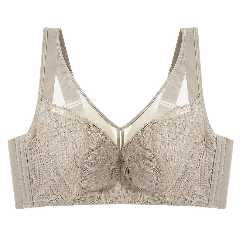 文胸内衣女大胸显小薄款调整收副乳软钢圈聚拢防下垂显瘦夏季薄杯