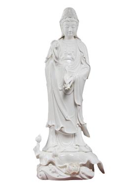 戴玉堂陶瓷摆件《立荷滴水观音》大型观世音佛像菩萨站像供奉家用