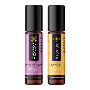 ACACIA澳洲进口心专注提神醒脑压即舒缓解情绪薰衣草精油滚珠套装