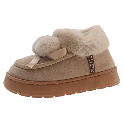 可爱毛球毛绒保暖包跟棉鞋