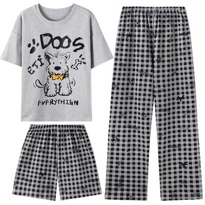 卡之恋夏季女款睡衣短袖三件套装