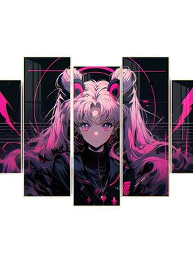 美少女战士电竞二次元网咖装饰画