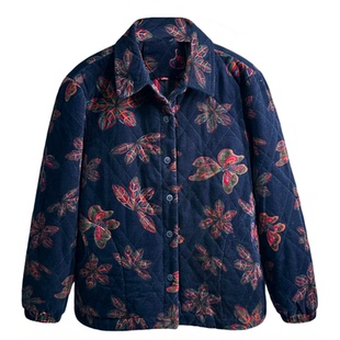 中老年人小棉袄女新款老太太奶奶加肥灯芯绒棉服妈妈薄款棉衣外套