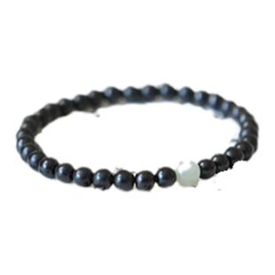 天然黑檀木极细小珠精致素珠金珠单圈女手串手链简单素雅百搭学生