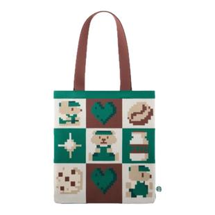 星巴克2025游戏探险针织创意学生旅行通勤轻巧便携大容量托特包包