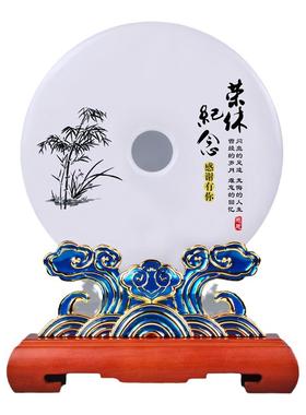 定制玉石奖牌珐琅彩退休纪念品