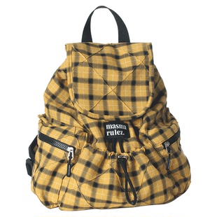 Masmarulez｜复古格纹日常通勤上学旅游百搭时尚超轻帆布双肩包