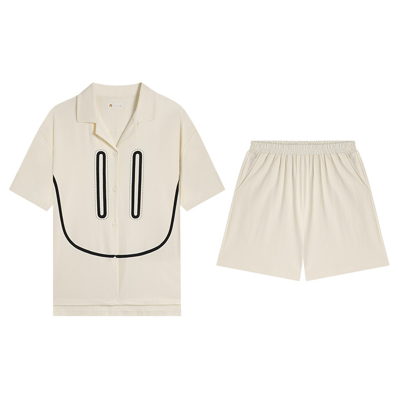 夏季柔软棉情侣款减龄家居服套装