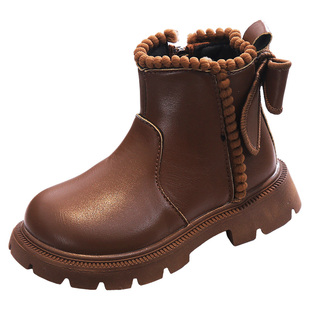 女童鞋子二棉鞋2023冬季款儿童女宝宝马丁靴小女孩公主靴加绒短靴