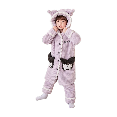 2024秋冬新款儿童珊瑚绒睡衣加绒