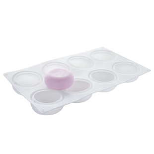 爱皂坊八连圆边圆形硅胶模手工香皂矽胶模耐高温易脱模出皂约98克