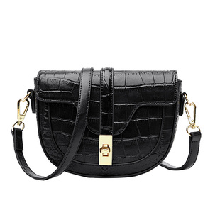 真皮包包女2025新款高级感半圆形马鞍包女士时尚小众单肩斜挎包女