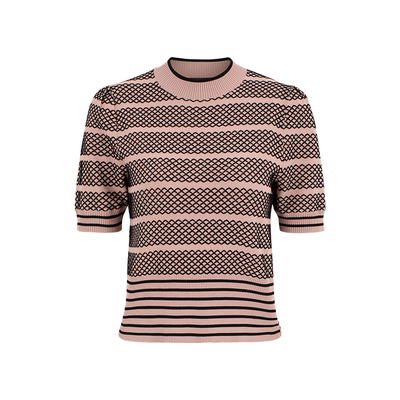 MARYLING粉色针织短袖套头衫