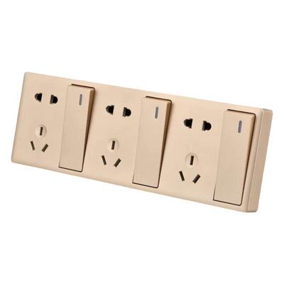 中国一开双控十五孔插座超薄