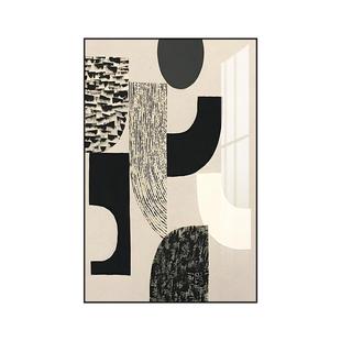 极简黑白灰客厅装饰画高级感意大利抽象落地画玄关沙发背景墙挂画